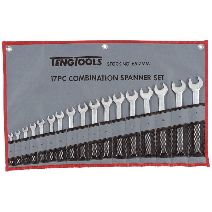 Teng Tools Combination Spanner Set 6-22 mm Tool Roll 17 Pieces Teng Tools - Town Tools 