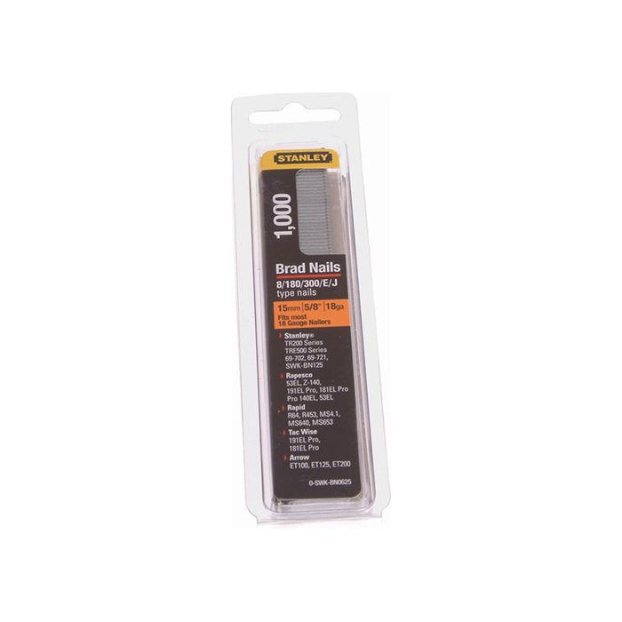 Stanley® Hand Tools SWKBN Brad Nail 15mm SWKBN062 (Pack 1000) STANLEY® Hand Tools - Town Tools