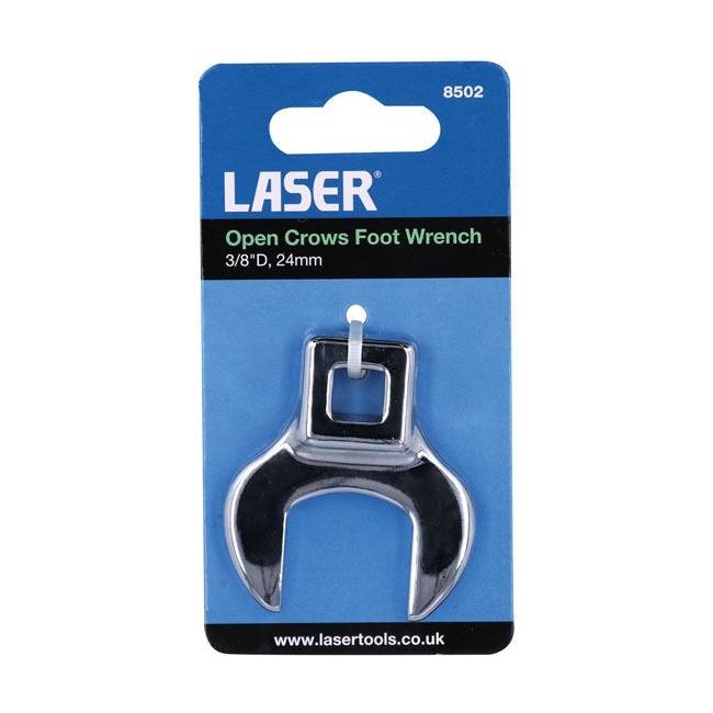 Laser Open Crows Foot Wrench - 3/8"D 24mm 8502