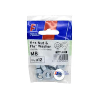 Forgefix Nut & Washer M8 ForgePack 12