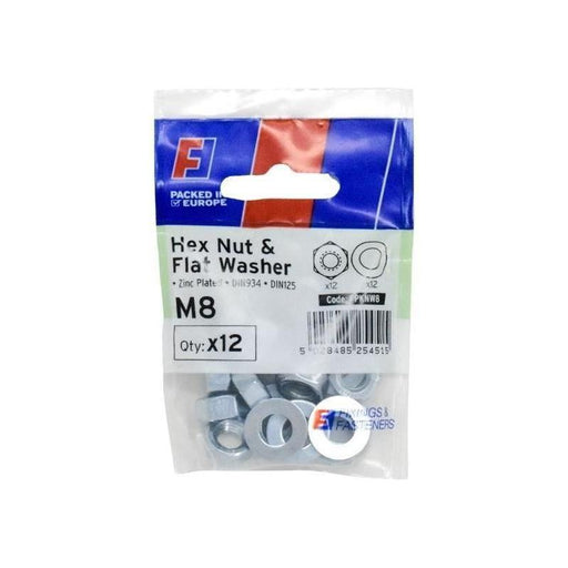 Forgefix Nut & Washer M8 ForgePack 12 ForgeFix - Town Tools