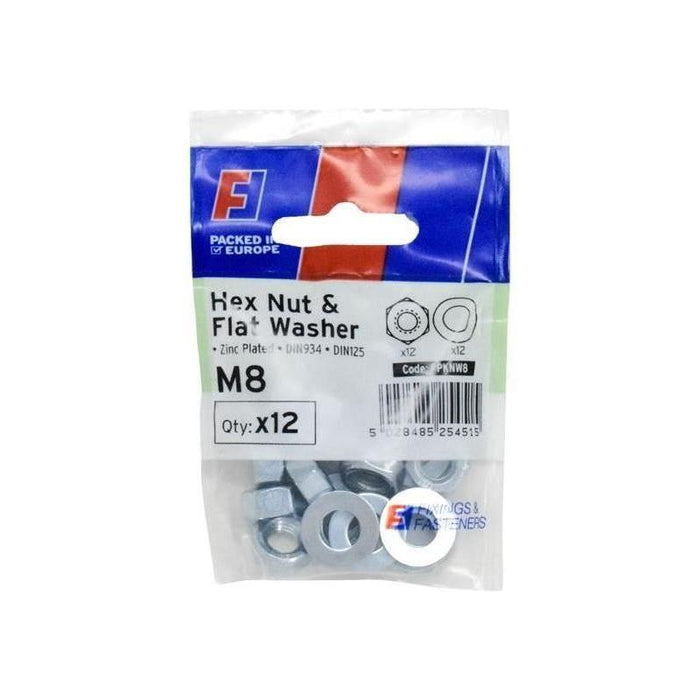 Forgefix Nut & Washer M8 ForgePack 12 ForgeFix - Town Tools