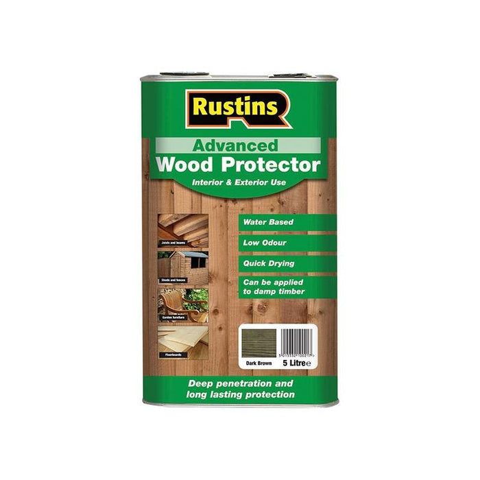 Rustins Advanced Wood Preserver Dark Brown 5 litre Rustins - Town Tools