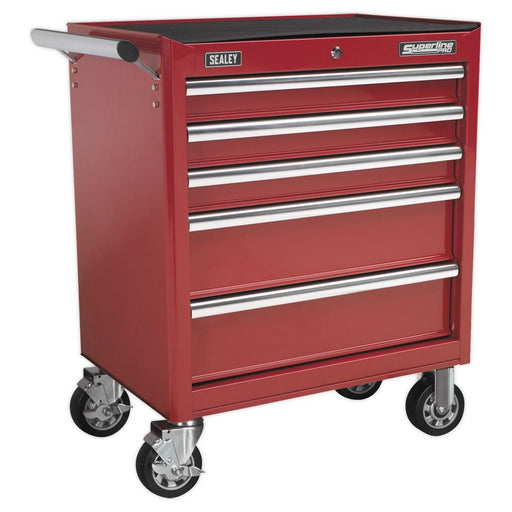 Sealey Rollcab 5 Drawer with Ball-Bearing Slides Red AP33459 Sealey - Town Tools 