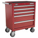 Sealey Rollcab 5 Drawer with Ball-Bearing Slides Red AP33459 Sealey - Town Tools 