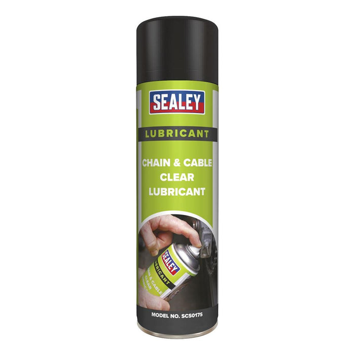 Sealey Chain & Cable Clear Lubricant 500ml Pack of 6 SCS017