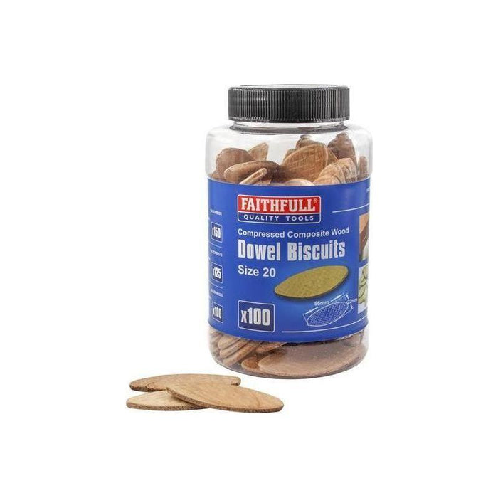 Faithfull Biscuit Wood No 20 (Tub 100) Faithfull - Town Tools