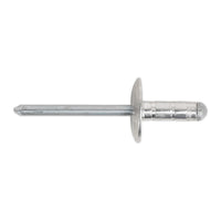 Sealey Aluminium Multi-Grip Rivet Large Flange 4.8 x 27mm Pack of 100 RM4827L