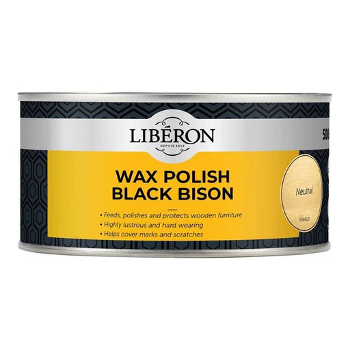 Liberon Black Bison Wax Paste Neutral 500ml Liberon - Town Tools
