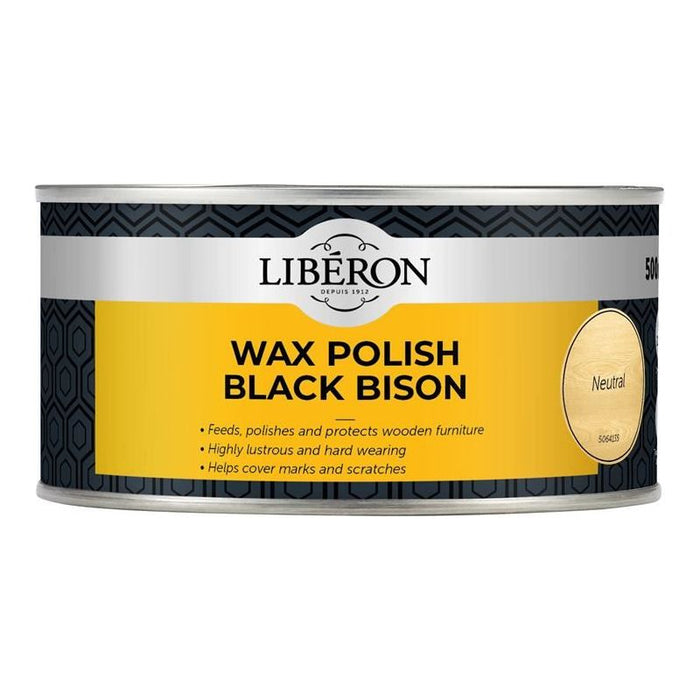 Liberon Black Bison Wax Paste Neutral 500ml Liberon - Town Tools