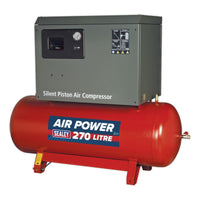 270L Low Noise Belt Drive Air Compressor with Cast Cylinders 7.5hp 3ph 2-Stage