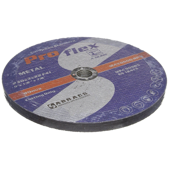 Connect Abracs Flat Cutting Discs 230mm x 3.0mm 25pc 32060 Tool Connection - Town Tools 