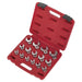 Sealey Crow's Foot Open-End Spanner Set 15pc 3/8"Sq Drive Metric AK59891 Sealey - Town Tools 