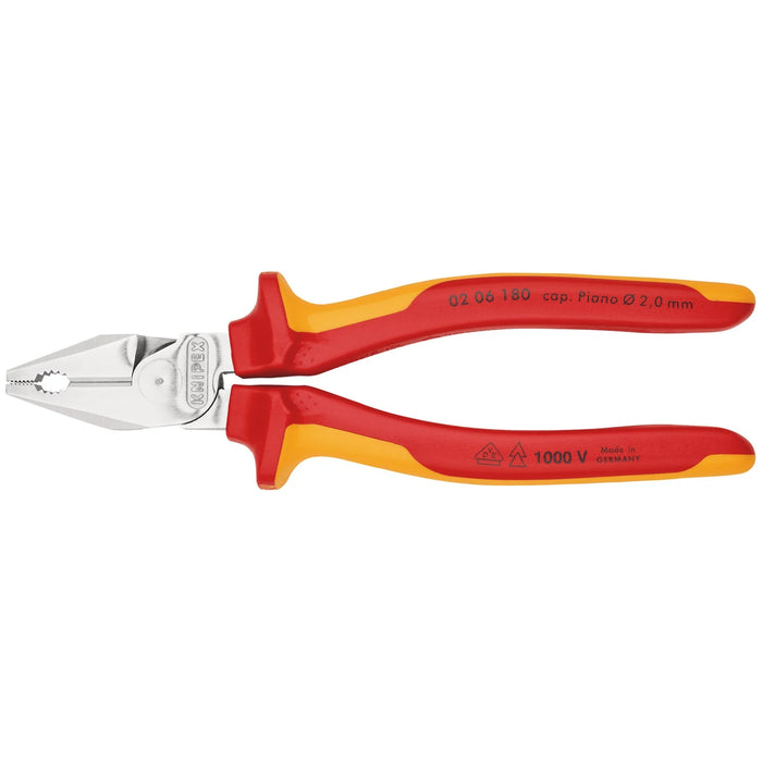 KNIPEX 02 06 180 SB VDE High Leverage Combination Pliers Insulated with