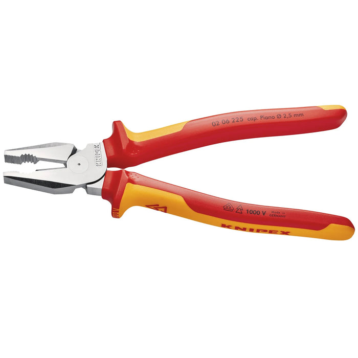 KNIPEX 02 06 225 VDE High Leverage Combination Pliers, 225mm - 02 06 225 SB