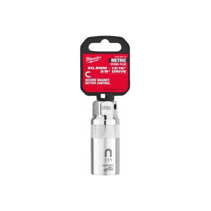 Milwaukee 3/8In. Drive 20.8mm Magnetic Spark Plug Socket -1Pc Milwaukee - Town Tools 