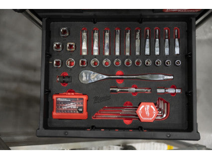 Milwaukee 1/2 Dr Ratchet, Socket And Hex Key Set Packout Foam Insert 70 Pc Milwaukee - Town Tools 