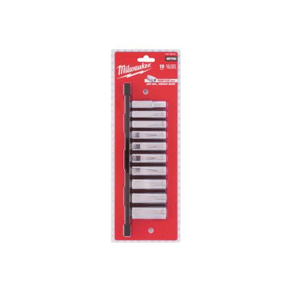 Milwaukee 4932492509 3/8 Inch Socket Spanner Insert Long Set Metric 10-Piece Milwaukee - Town Tools 