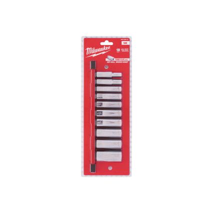 Milwaukee 3/8In. Drive 10Pc Imperial Deep Chrome Socket Set -10Pc Milwaukee - Town Tools 