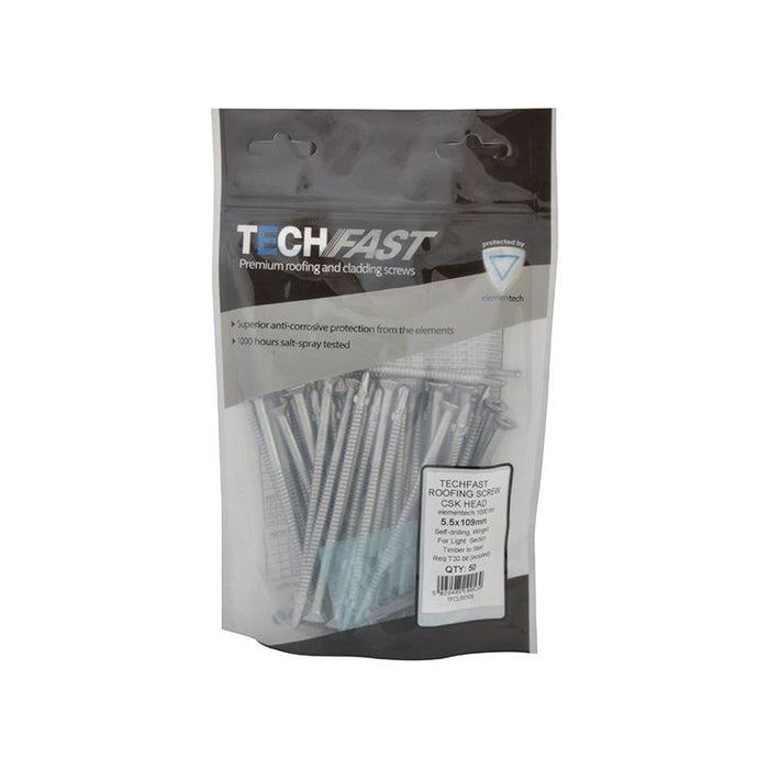 Forgefix TechFast Roofing Screw Timber - Steel Light Section 5.5 x 109mm Pack 50 ForgeFix - Town Tools