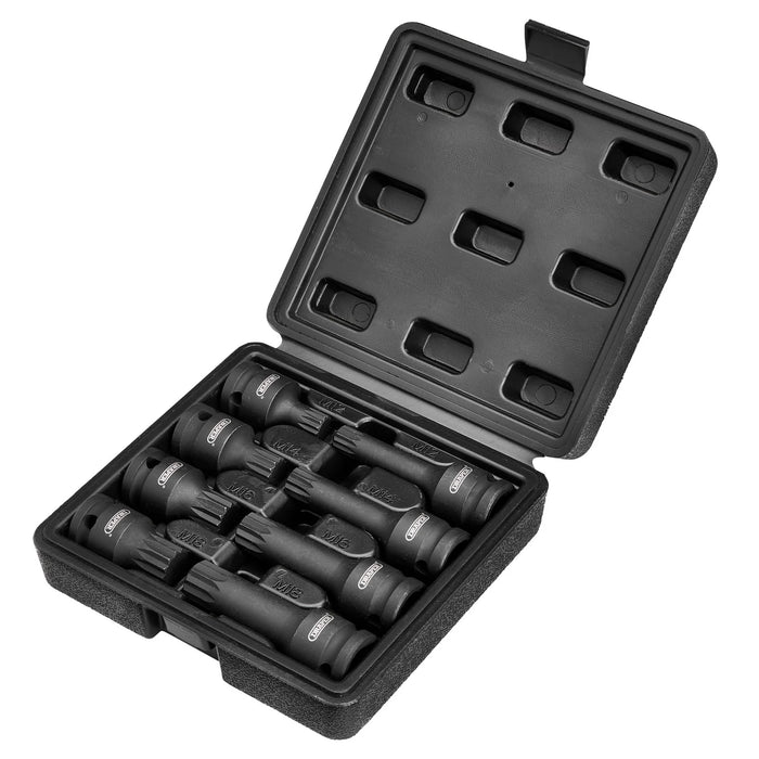 Draper Tamper Proof Impact Spline Set, 1/2" Sq. Dr. (8 Piece) - ISS8