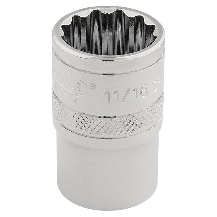 Draper Expert HI-TORQ® 12 Point Socket, Sq. Dr., 11/16" 1-3