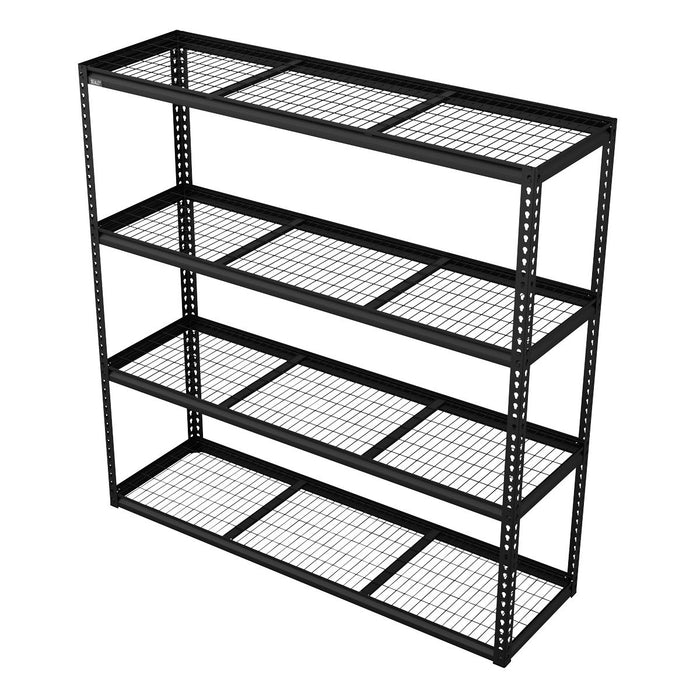 Heavy-Duty Modular Racking Unit 4 Mesh Shelves 300kg Capacity Per Level 1820mm Sealey - Town Tools 