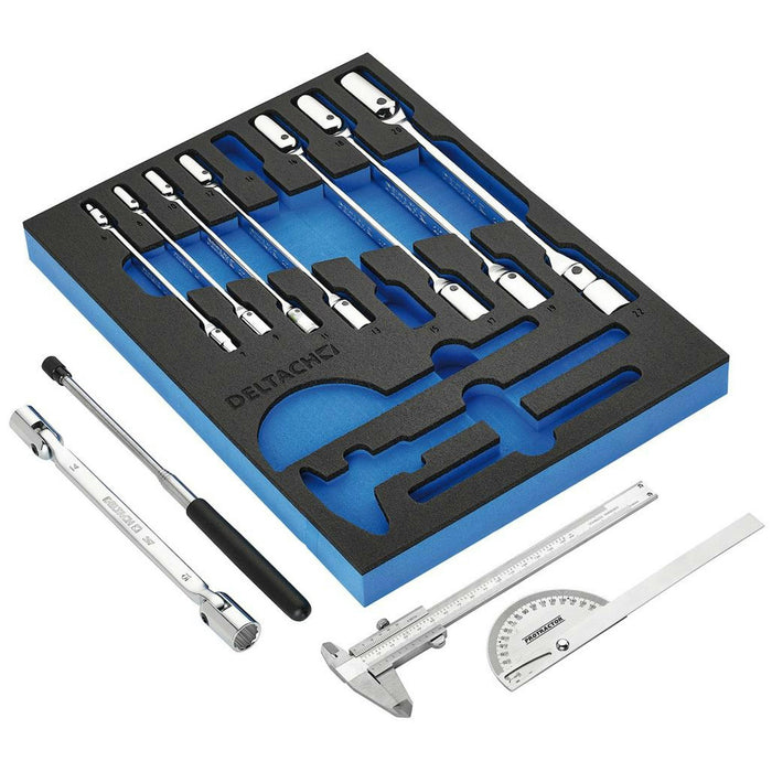 Bunker Knee Wrench, Measuring and Pick-up Set in EVA Foam Inlay (10 Piece)