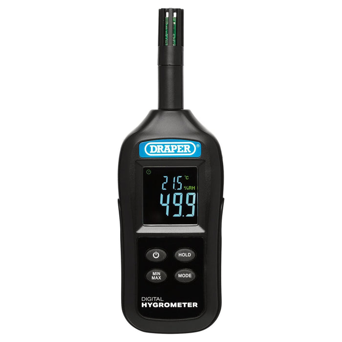 Handheld Digital Hygrometer - Humidity and Temperature Meter, 0-100% RH and -20 to +70&deg;C Draper - Town Tools