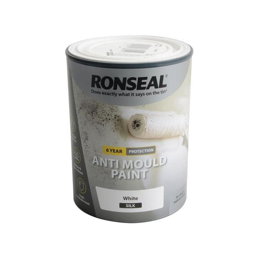 Ronseal 6 Year Anti Mould Paint White Silk 750ml Ronseal - Town Tools