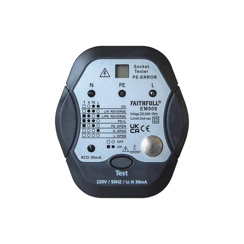 Faithfull Socket Polarity Tester with RCD Test Function Faithfull - Town Tools