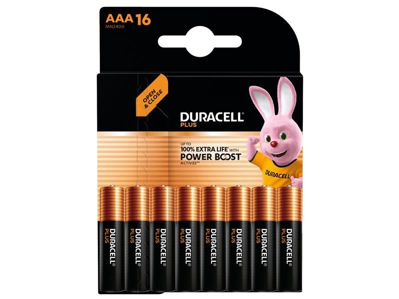 Duracell AAA Cell Plus with Power Boost Batteries (Pack 16) Duracell - Town Tools