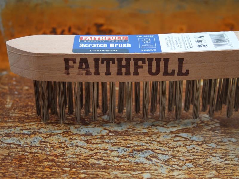Faithfull Lightweight Scratch Brush, Three Row Faithfull - Town Tools
