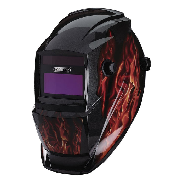 Draper Auto-Darkening Welding Helmet, Red Flames 02513 Draper - Town Tools 