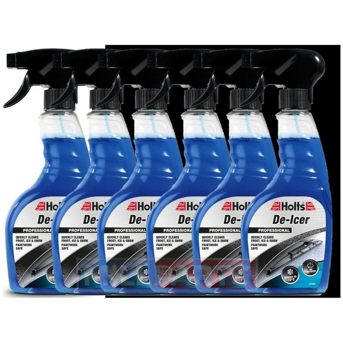 6x Holts Car De-Icer Spray Melts Windscreen Ice Frost Snow Winter De icer 500ml