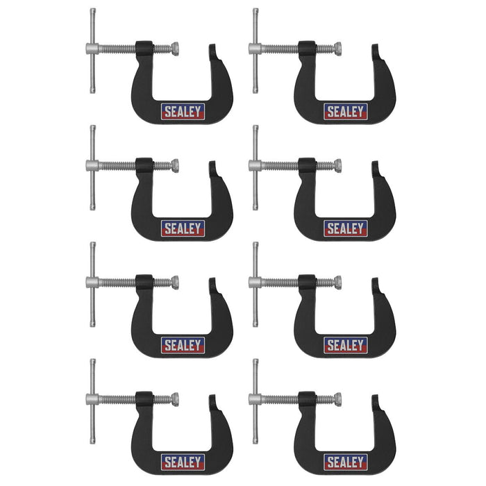 Sealey Junior C-Clamp Set 28mm x 28mm 8pc GCC05 Sealey - Town Tools 
