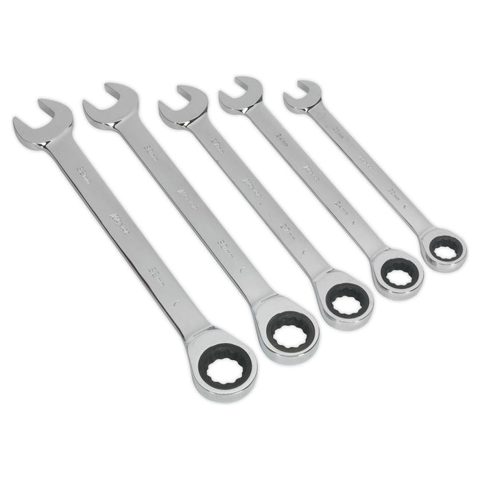 Sealey Combination Ratchet Spanner Set 5pc Metric S0985 Siegen by Sealey - Town Tools 