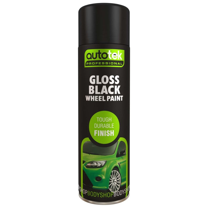Autotek Gloss Black Wheel Paint 500ml Spray Paint High Coverage