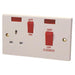Dencon Double Pole Switch 45A with Switched Socket 13A Dencon - Town Tools