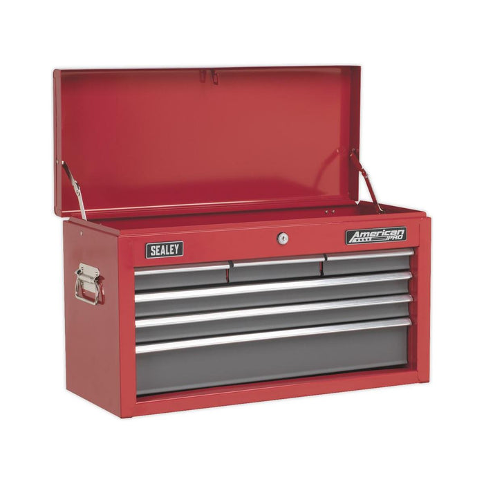 Sealey Topchest 6 Drawer with Ball-Bearing Slides Red/Grey & 98pc Tool Kit Sealey - Town Tools 