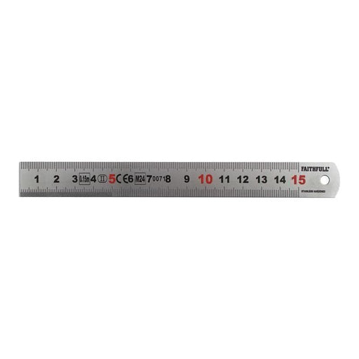 Faithfull Matt Silver Measuring Rule 150mm Faithfull - Town Tools