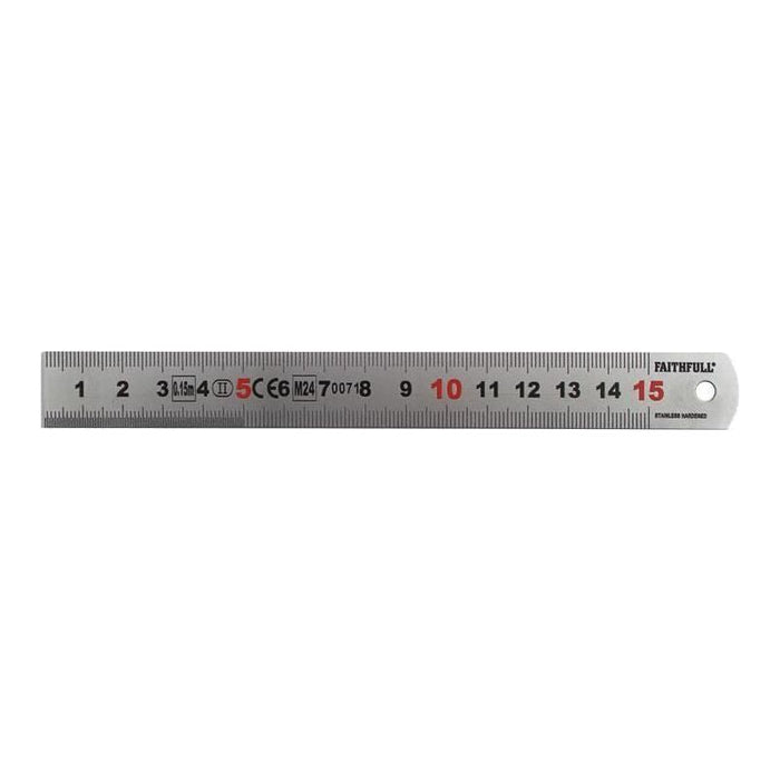Faithfull Matt Silver Measuring Rule 150mm Faithfull - Town Tools