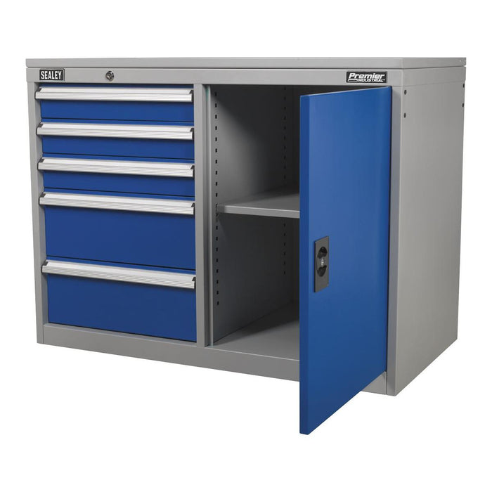 Sealey Industrial Cabinet/Workstation 5 Drawer & 1 Shelf Locker API1103B Sealey - Town Tools 