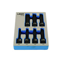 Laser Long Impact Star Socket Bit Set 1/2"D 7pc 7119