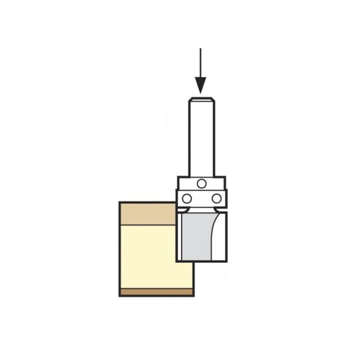 Trend 46/90 x 1/4 TCT 90° Shank Mounted Template Profiler 15.9 x 25mm Trend - Town Tools