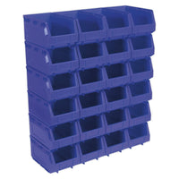 Sealey Plastic Storage Bin 150 x 240 x 130mm Blue Pack of 24 TPS324B