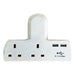 Dencon T-shape Socket 2 Way Adaptor 13A Fused with USB Dencon - Town Tools