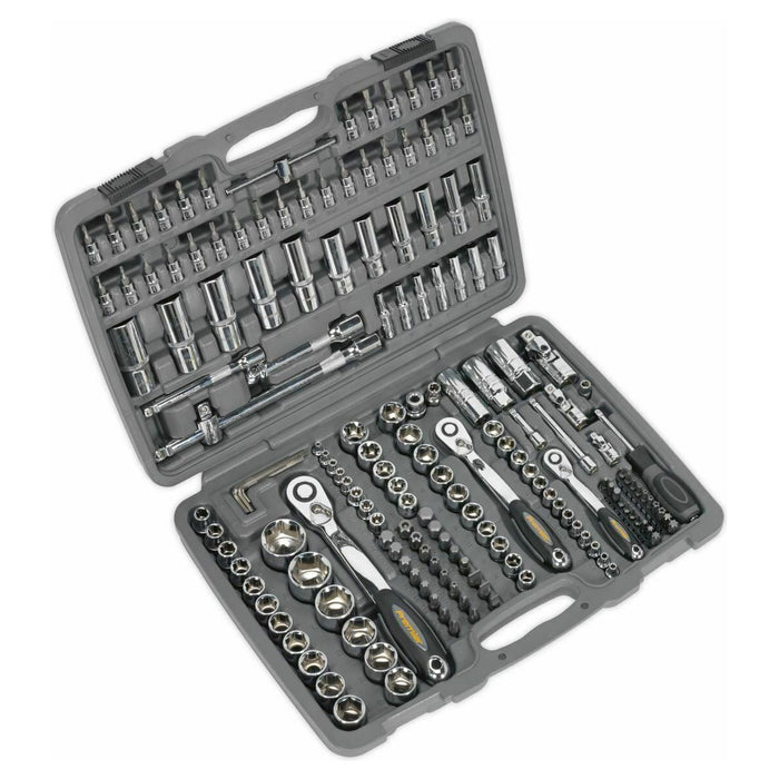 Sealey Socket Set 172pc 1/4",3/8" & 1/2"Sq Dr 6pt WallDrive Metric AK7955 Sealey - Town Tools 