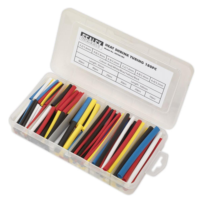 Sealey Heat Shrink Tubing Assortment 180pc 50 & 100mm Mixed Colours HST501MC Sealey - Town Tools 