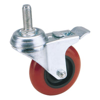 Draper Swivel Bolt Fixing Polyurethane Wheel with Brake, 75mm Diameter, S.W.L. 7